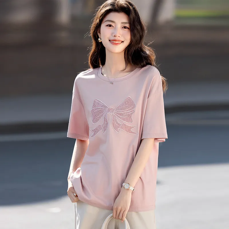 LUYOUYE T Shirts Women's Sheer Pink-3