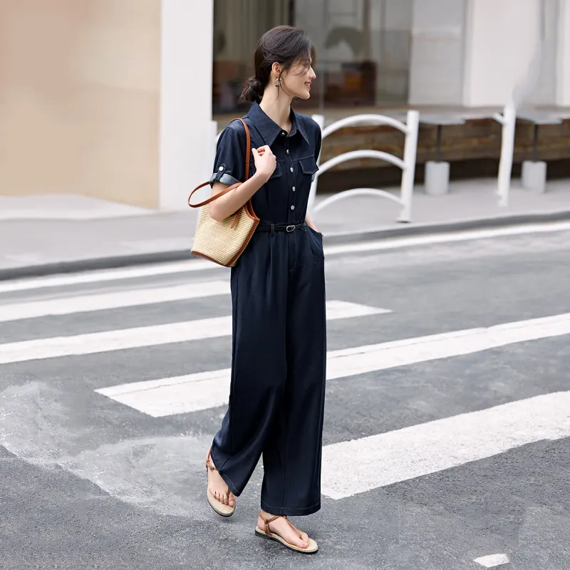 LUYOUYE Jumpsuit Women's Denim Blue-5