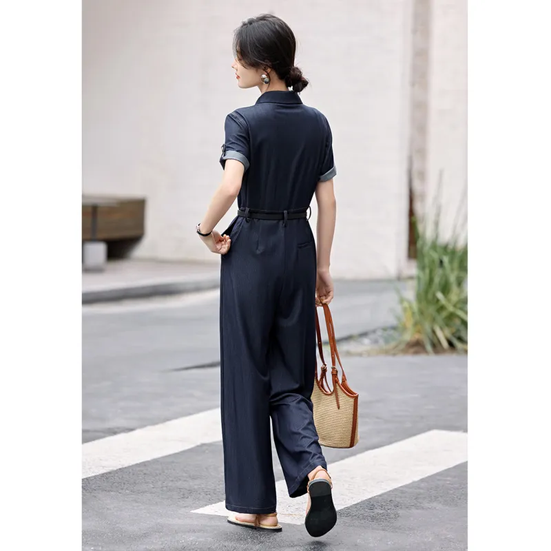 LUYOUYE Jumpsuit Women's Denim Blue-4