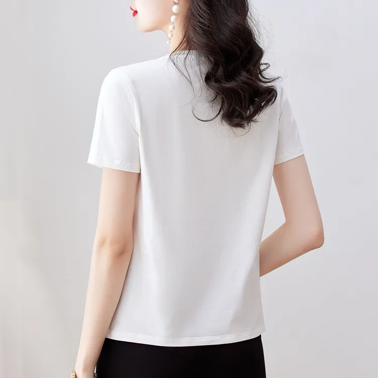 LUYOUYE Regular T Shirt Women's White-1
