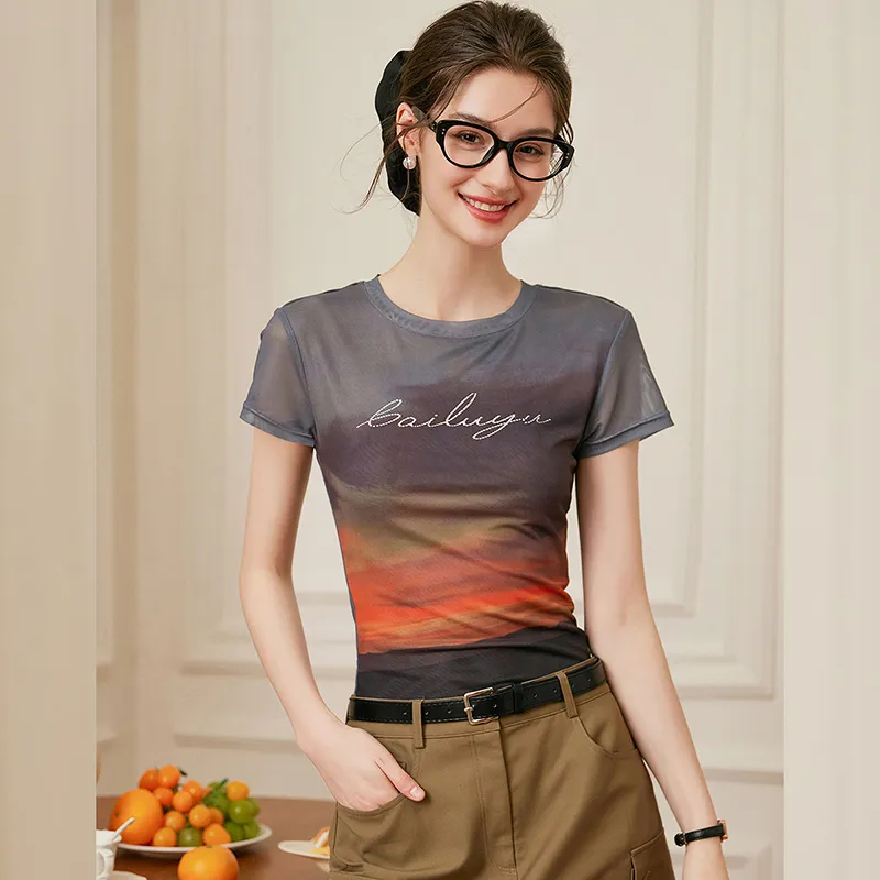 LUYOUYE T Shirts Women's Gray-1