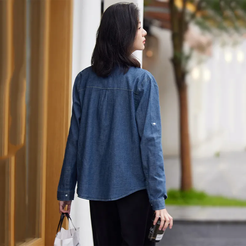 LUYOUYE Shirt Women's Light Blue-4