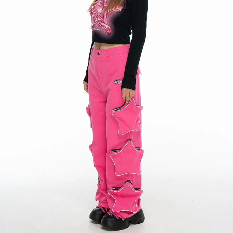 MYMIX Cargo Pants Women's Pink-3
