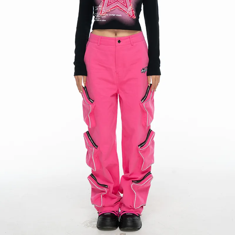 MYMIX Cargo Pants Women's Pink-2