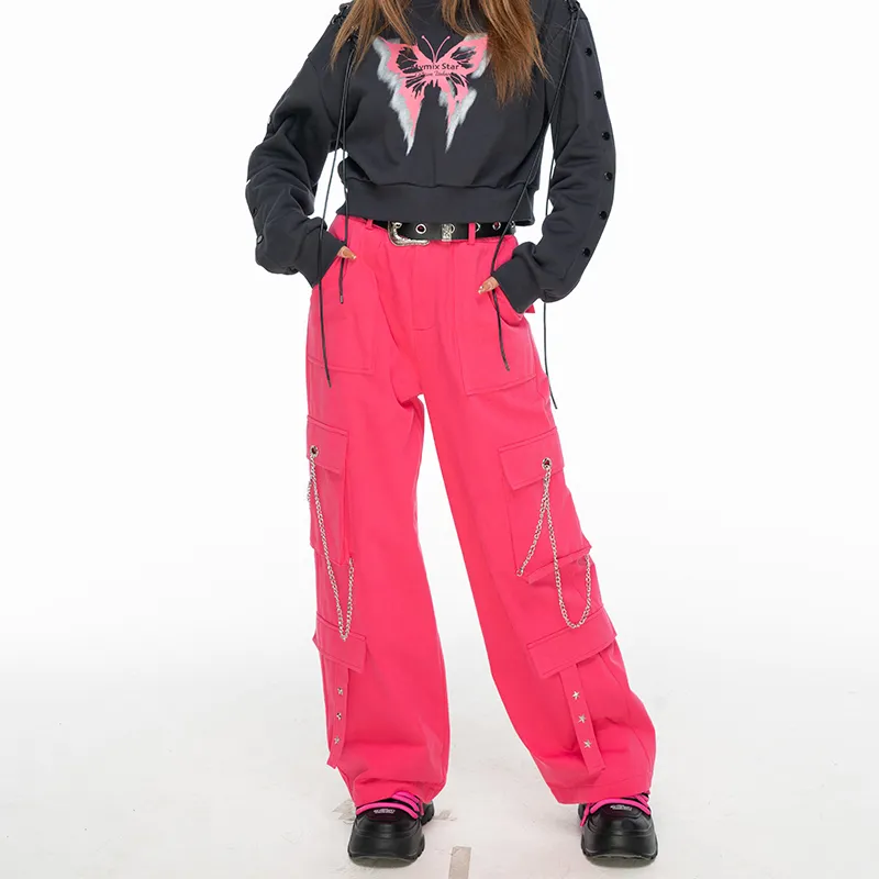 MYMIX Cargo Pants Women's Pink-3