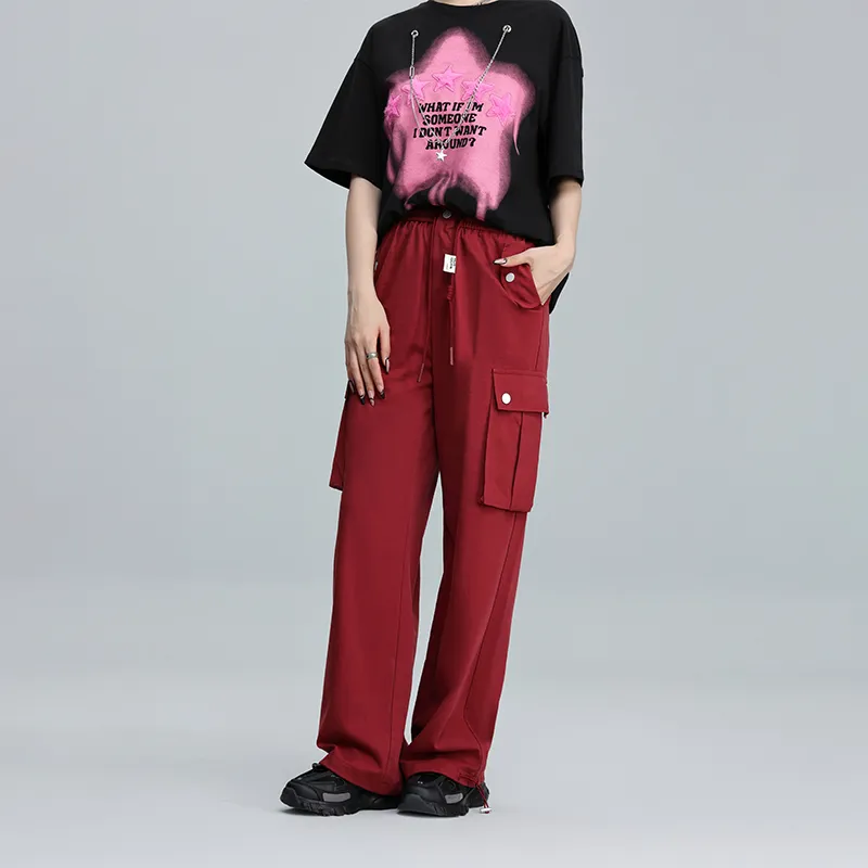 MYMIX Casual Pants Women's Red-3