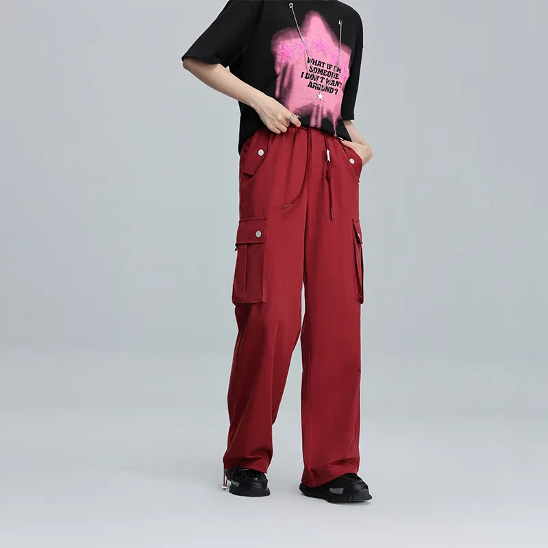 MYMIX Casual Pants Women's Red-4