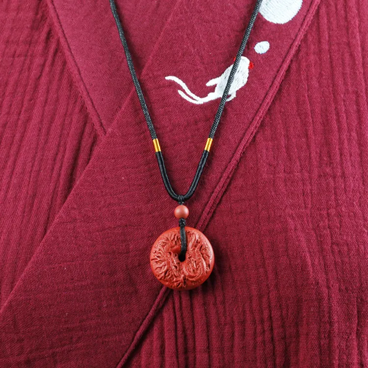 Yutang Reconstructed Cinnabar Pendants Unisex-1