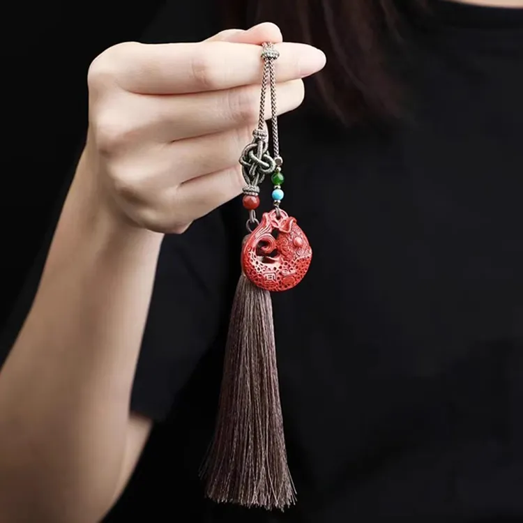 Yutang Reconstructed Cinnabar Pendants Unisex-2