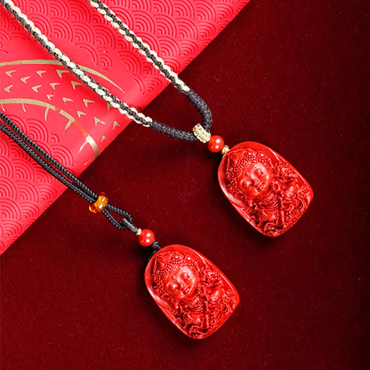Yutang Reconstructed Cinnabar Pendants Unisex-6