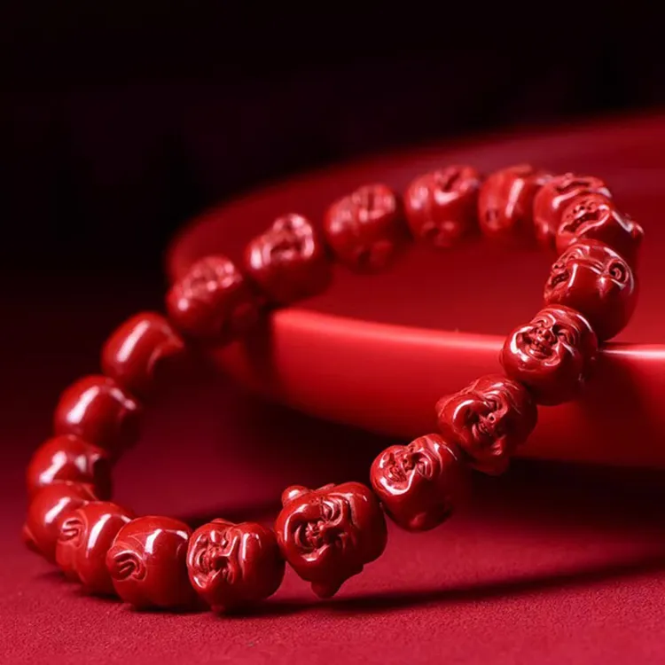 Yutang Reconstructed Cinnabar Bracelets Unisex-4