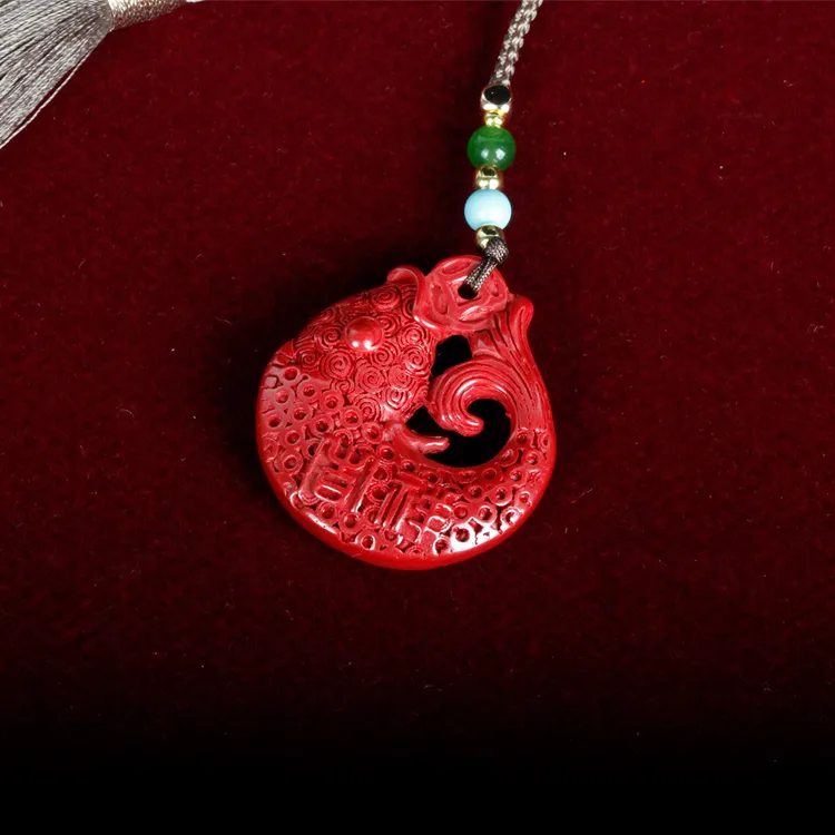 Yutang Reconstructed Cinnabar Pendants Unisex-4