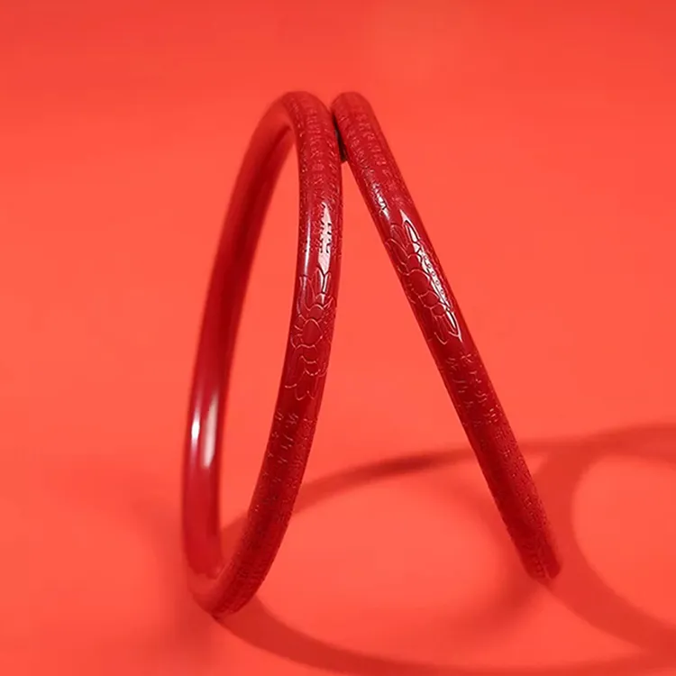 Yutang Reconstructed Cinnabar Bangles Women's-1