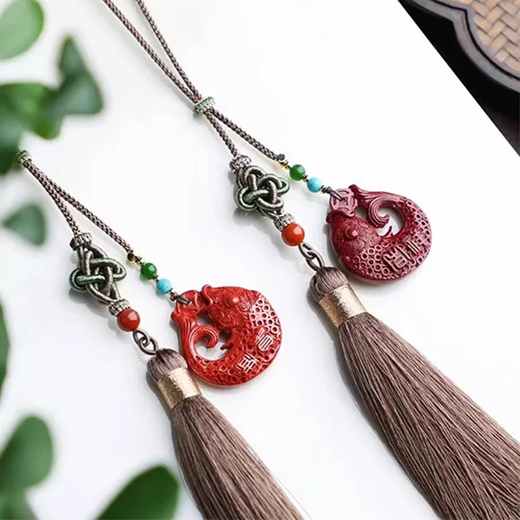 Yutang Reconstructed Cinnabar Pendants Unisex-3