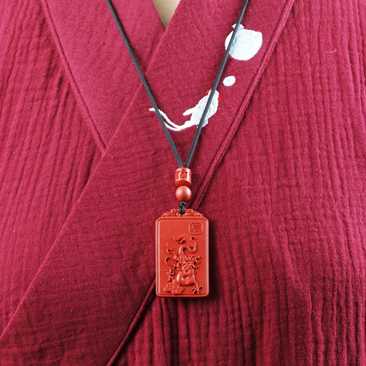 Yutang Reconstructed Cinnabar Pendants Unisex-1