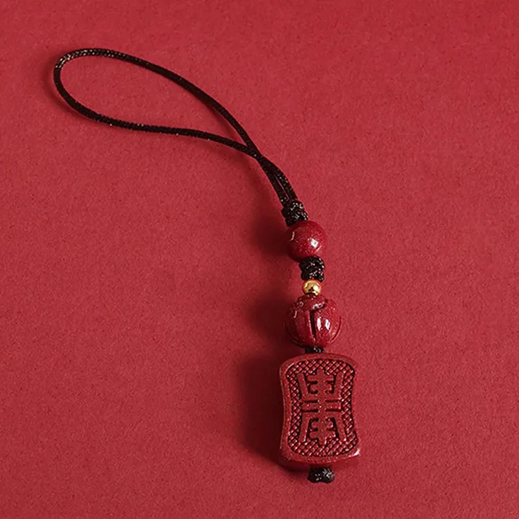 Yutang Reconstructed Cinnabar Jade Pendants Unisex-4