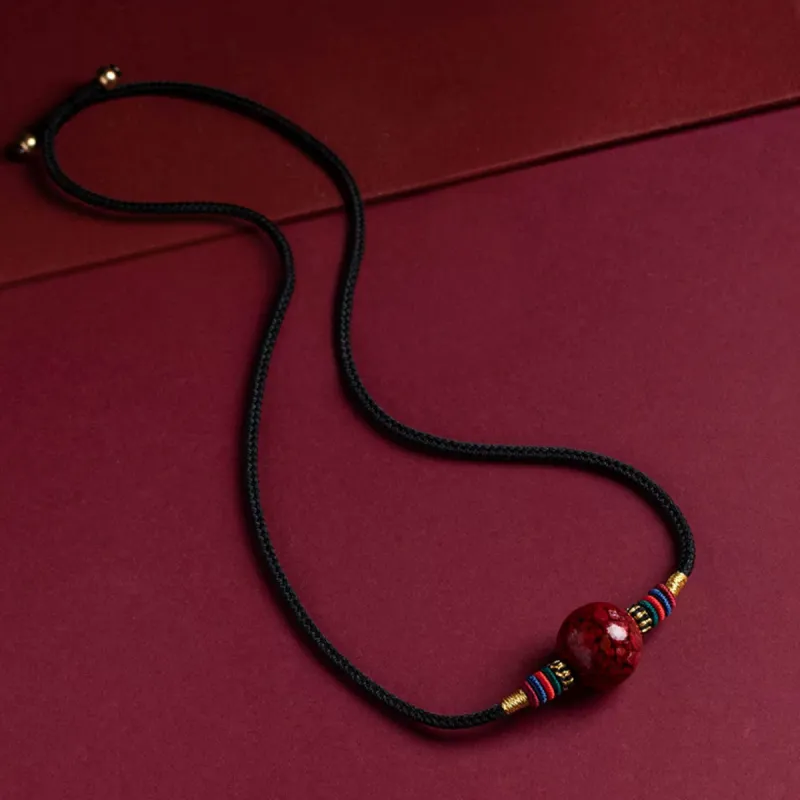 Yutang Reconstructed Cinnabar Pendants Women's-6