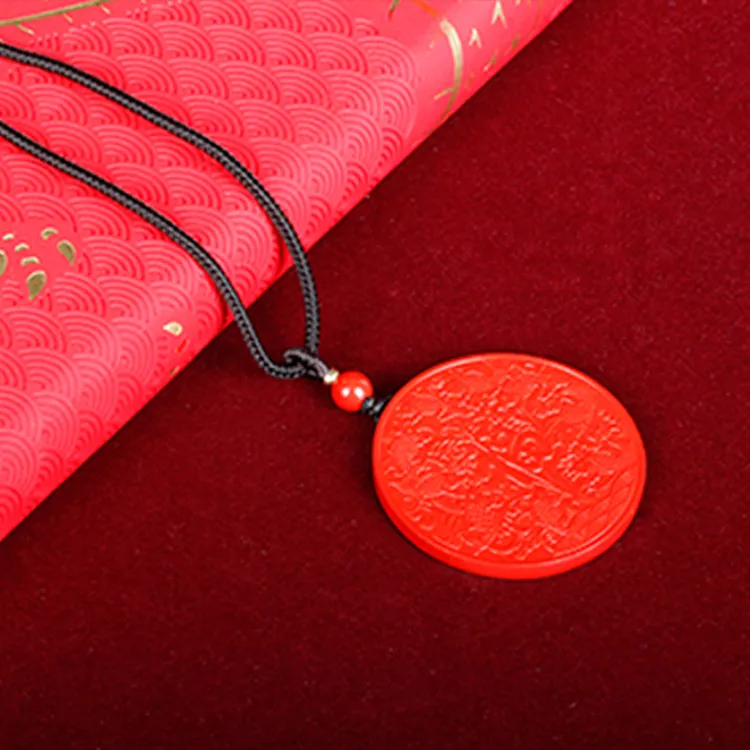 Yutang Reconstructed Cinnabar Pendants Women's-4