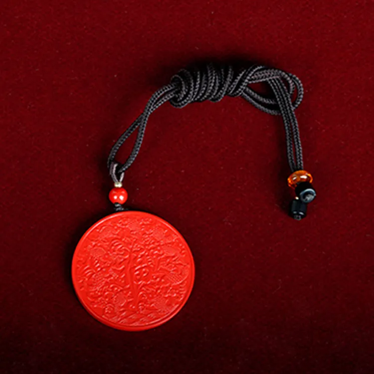 Yutang Reconstructed Cinnabar Pendants Women's-3