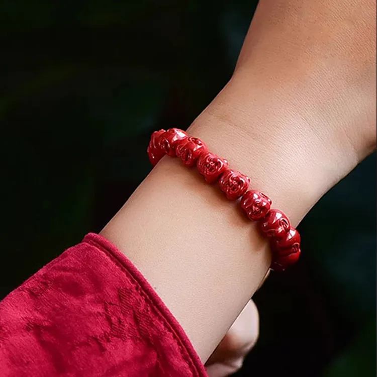 Yutang Reconstructed Cinnabar Bracelets Unisex-1