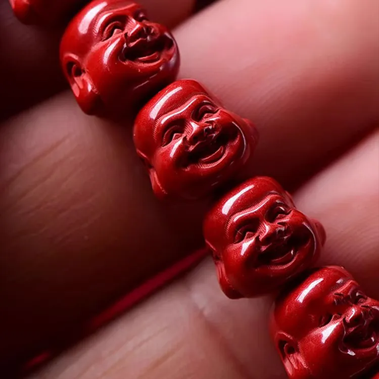 Yutang Reconstructed Cinnabar Bracelets Unisex-3