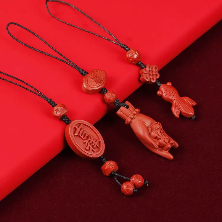 Yutang Reconstructed Cinnabar Pendants Unisex-3