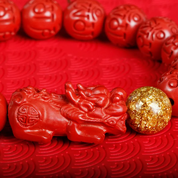 Yutang Reconstructed Cinnabar Bracelets Women's-3