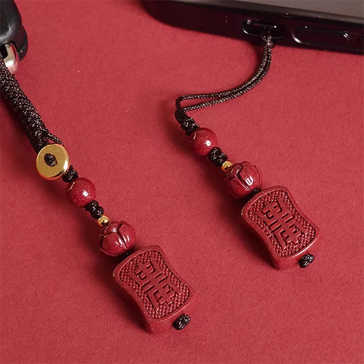 Yutang Reconstructed Cinnabar Jade Pendants Unisex-3