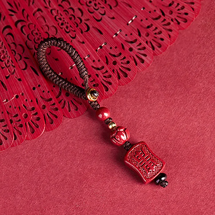 Yutang Reconstructed Cinnabar Jade Pendants Unisex-6