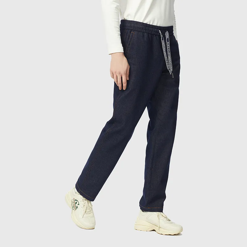 C'N'C Rhythm Party Series Washable Jeans Men's Denim Blue-4