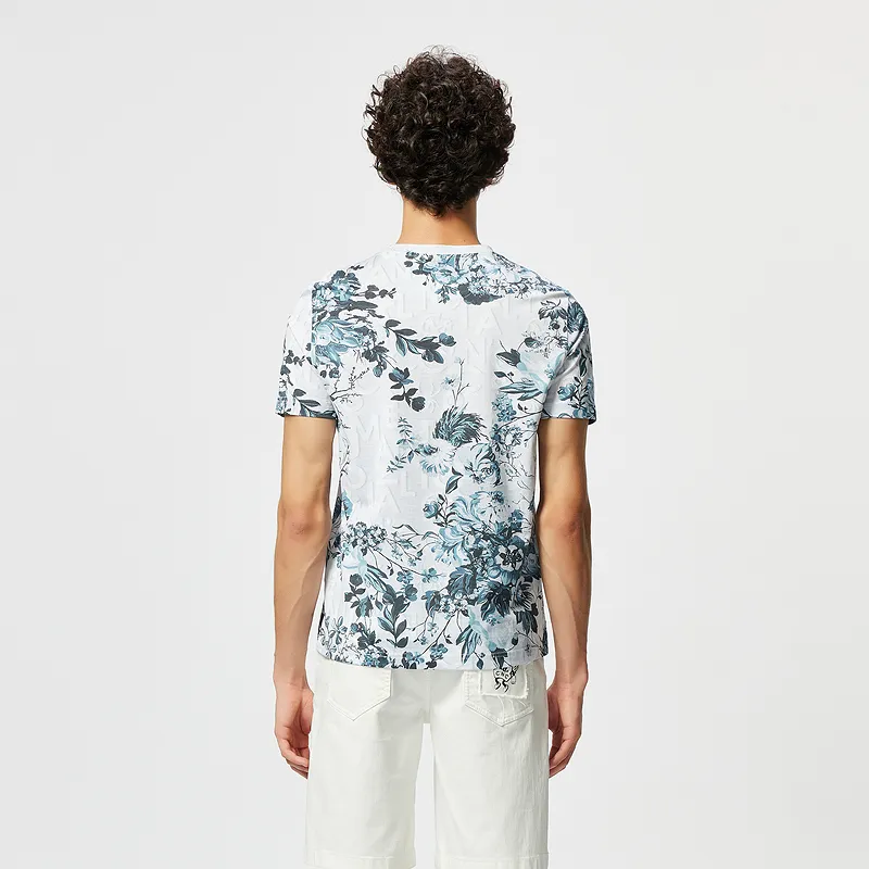 C'N'C Smudge & Distortion Series T Shirt Men's Blue Pattern-2