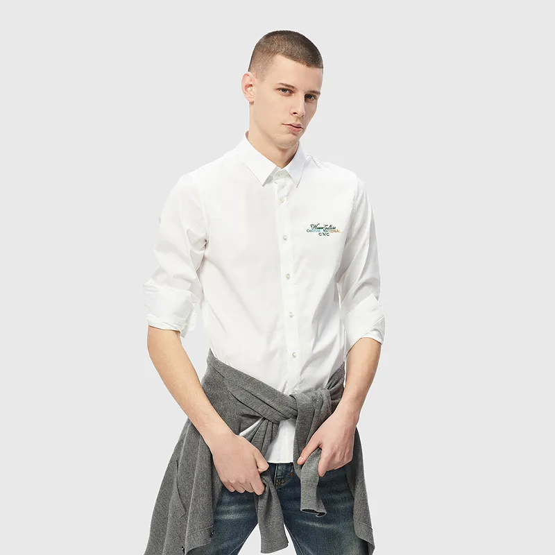 C'N'C New Order & Classics Series Fall Winter Long Sleeved Shirt Men's White-2