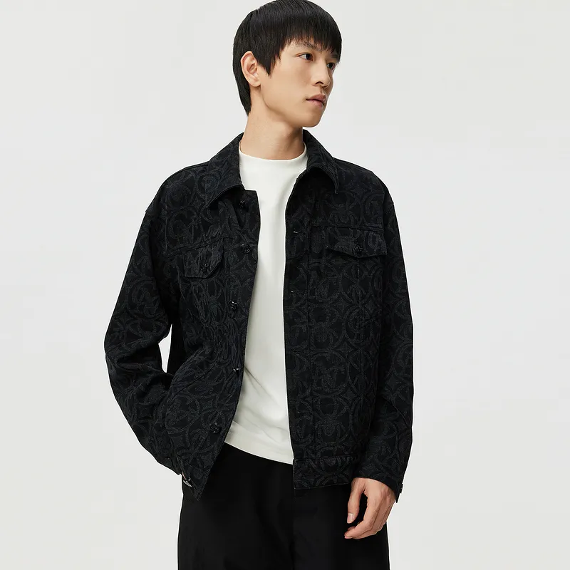 C'N'C New Order & Classics Series Denim Jacket Men's Black Floral-4