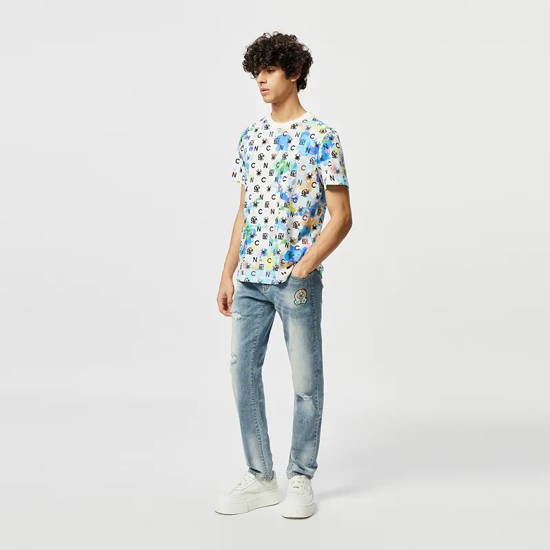 C'N'C New Order & Classics Series T Shirt Men's White Pattern-6