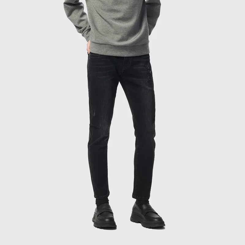 C'N'C New Order & Classics Series Washable Jeans Men's Black Gray-3