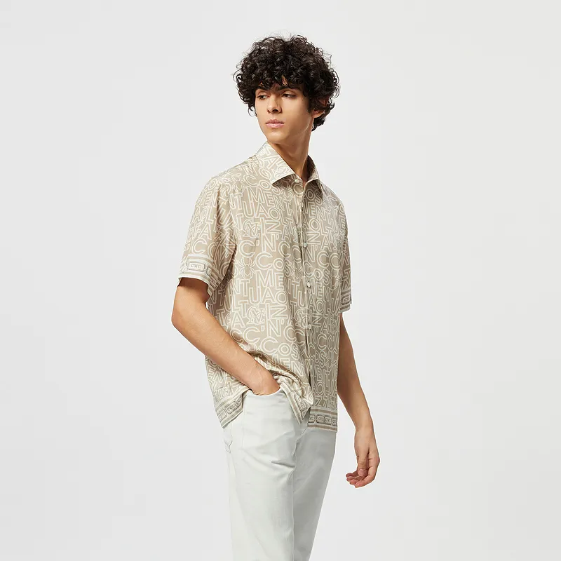 C'N'C Trend Series Shirt Unisex Brown With Print-4