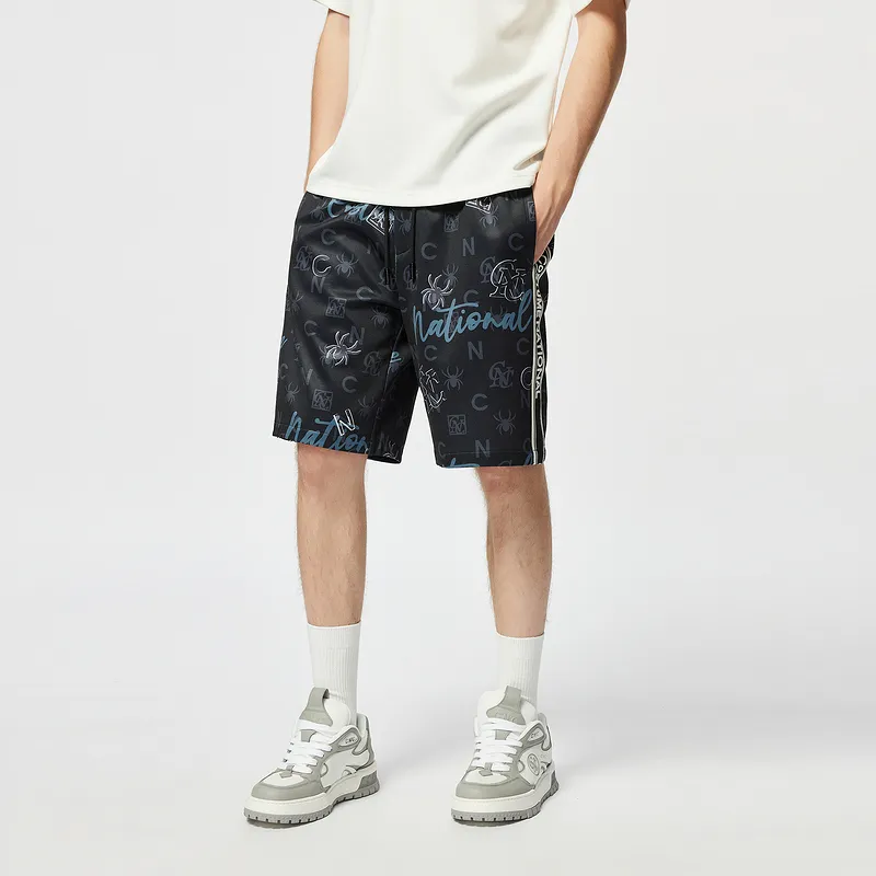 C'N'C Trendy Collection Dance Party Collection Casual Shorts Men's Black Floral-3