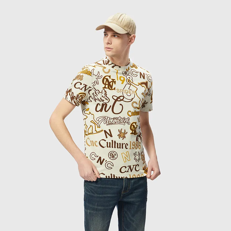 C'N'C Far Mountain Outdoor Series Fall Winter Short Sleeved T Shirts Men's-3