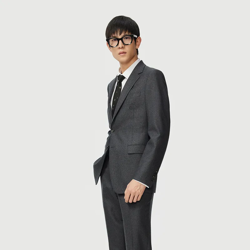 C'N'C Fall And Winter Business Suit Men's Dark Gray-4