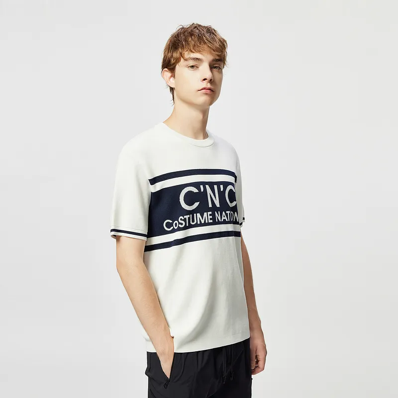 C'N'C Rhythm Party Series T Shirts Men White-3