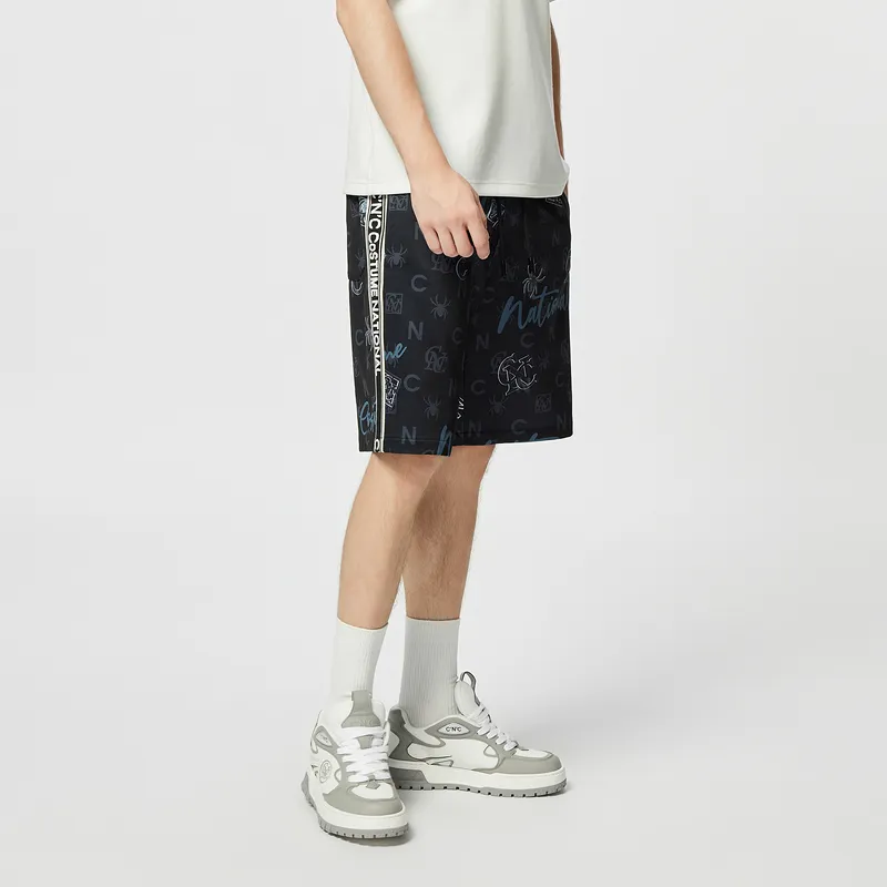 C'N'C Trendy Collection Dance Party Collection Casual Shorts Men's Black Floral-4