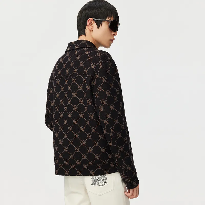 C'N'C Rhythm Party Series Jackets Coats Men's Brown With Print-5