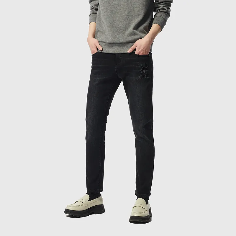 C'N'C New Order & Classics Series Washable Jeans Men's Black Gray-2