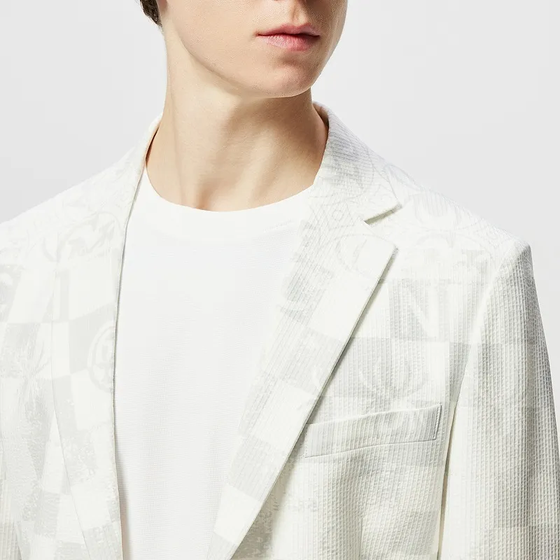 C'N'C Rhythm Party Series Business Suit Men's White Floral-3