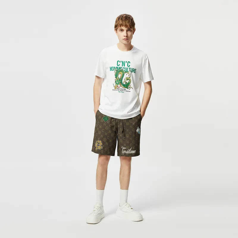 C'N'C Trend Series Casual Shorts Men's Brown With Print-7