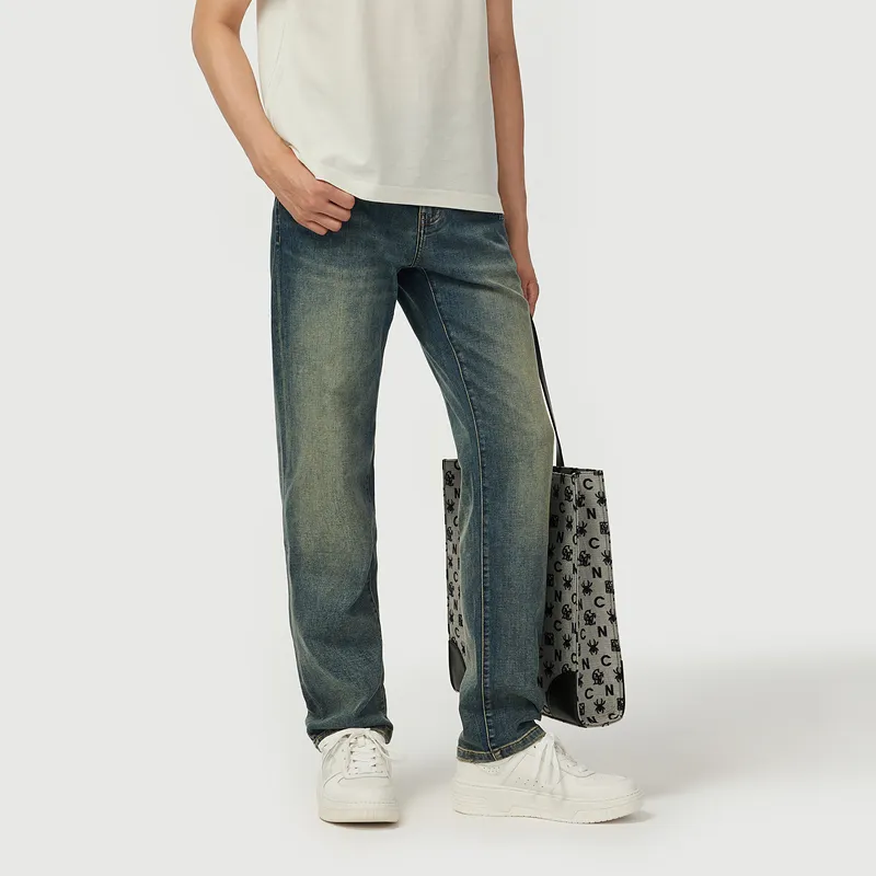 C'N'C Smudge & Distortion Series Jeans Men's Denim Blue-4