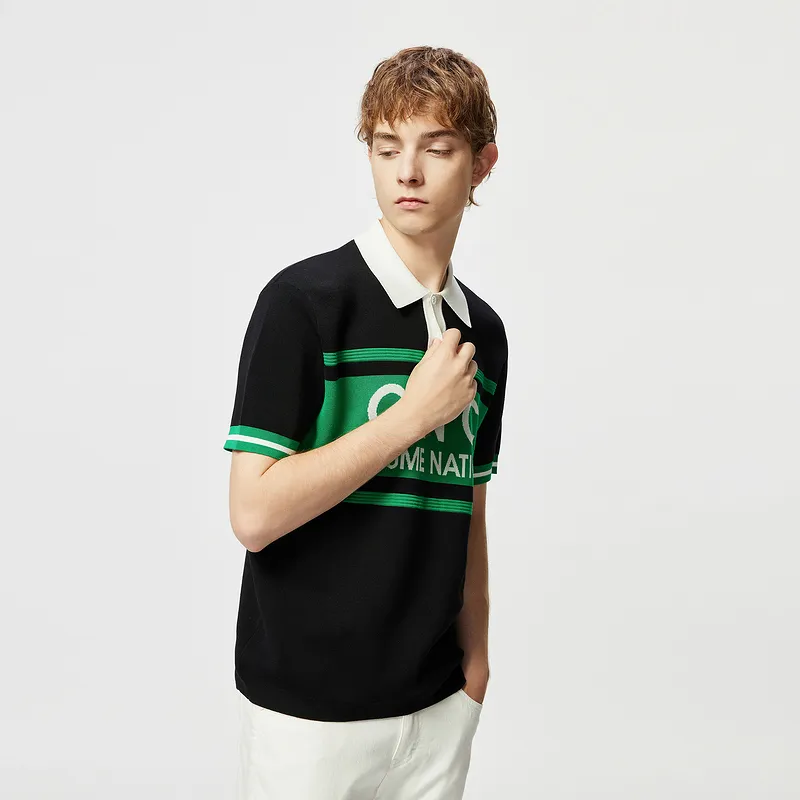 C'N'C Rhythm Party Series Polo Shirts Men Black-3