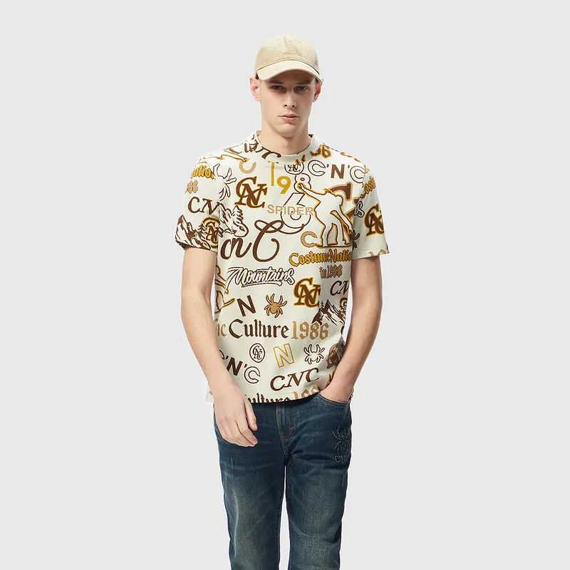C'N'C Far Mountain Outdoor Series Fall Winter Short Sleeved T Shirts Men's-2
