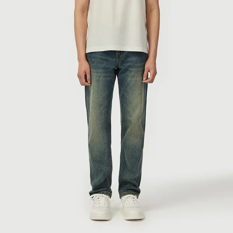 C'N'C Smudge & Distortion Series Jeans Men's Denim Blue-2
