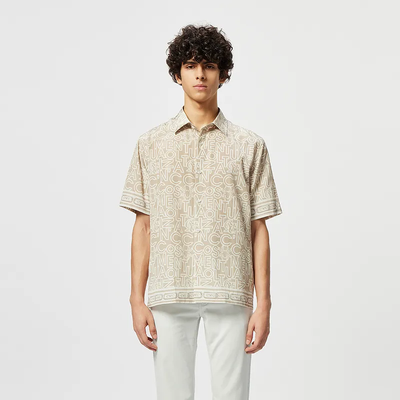 C'N'C Trend Series Shirt Unisex Brown With Print-2